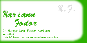 mariann fodor business card